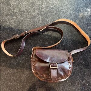 Boho Vintage Leather Saddle Bag Purse